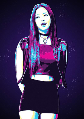 Retro Pop Art Portrait of Jennie Kim