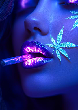 Stoner Girl with Marijuana Cannabis