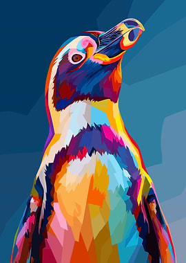 Colorful Penguin Portrait