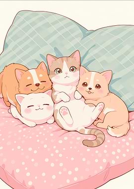 Cute Cats and Dogs Cuddle Together