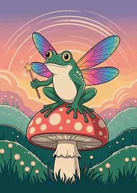 Frog Fairy on Mushroom