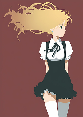 Anime Girl in Black Dress