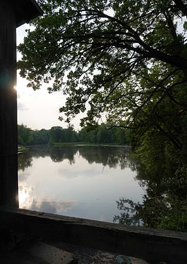 River view from under a bridge