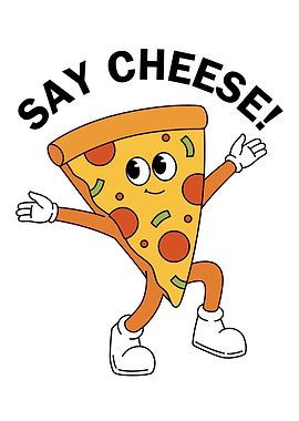 Cartoon Pizza Slice Character