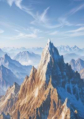 Snowy Mountain Peak Landscape