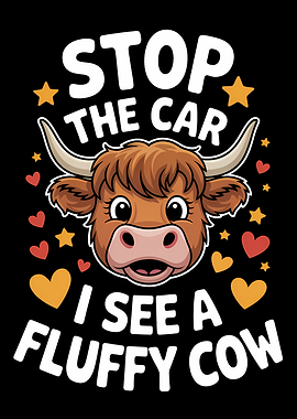 Highland Cows Stop the Car Fluffy Cow