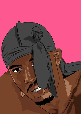 Portrait black man with durag