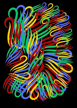 Abstract Swirls on Black