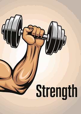 Arm Lifting Dumbbell Strength Illustration