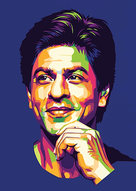 Shah Rukh Khan Colorful Portrait