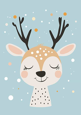 Cute Cartoon Deer Illustration