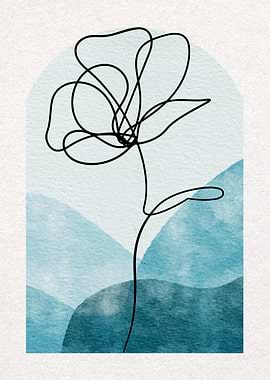 Minimalist Flower Line Art