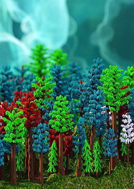 Colorful voxel Forest