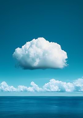 Blue Silence – Minimal Cloud Over Calm Ocean