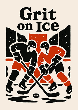 Grit on Ice Hockey Poster