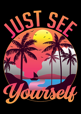 Just See Yourself Tropical Beach Scene