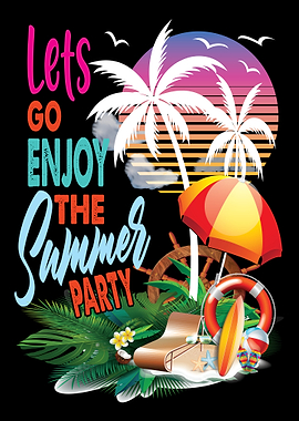 Summer Party Beach Illustration