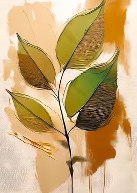 Abstract Leaves Painting