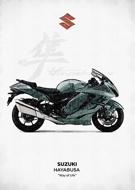Suzuki Hayabusa Motorcycle Illustration
