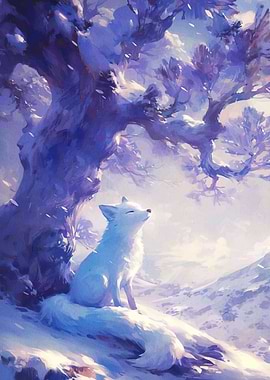 Fox Snowy Tree