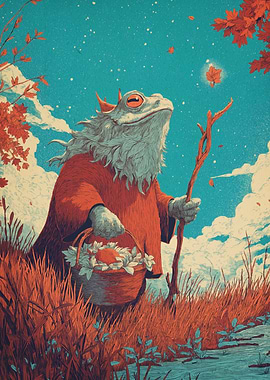 Frog Wizard Basket Staff