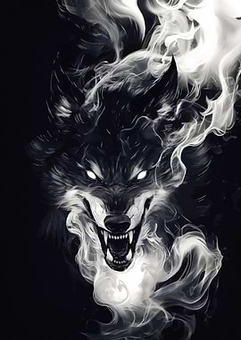 Smoky Wolf Portrait Animal