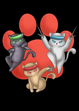 Ninja Cats with Weapons