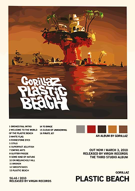 Gorillaz Plastic Beach Album Cover