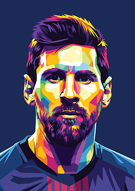 Lionel Messi Colorful Portrait