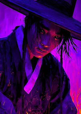 Korean Man in Traditional Hat Portrait