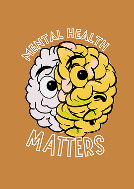 Mental Health Matters Cartoon Brain