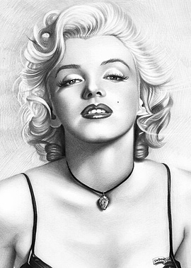 Marilyn Monroe Portrait Pencil Drawing