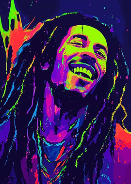 Colorful Bob Marley Portrait