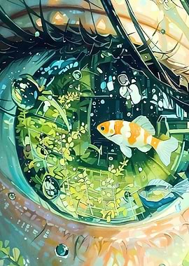 Eye Aquarium Reflection