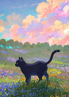 cat flower field