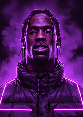 Travis Scott Portrait Purple