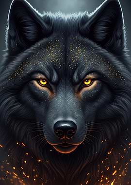 Golden Eyes Wolf