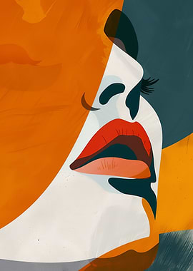 Abstract Woman Portrait with Bold Colors