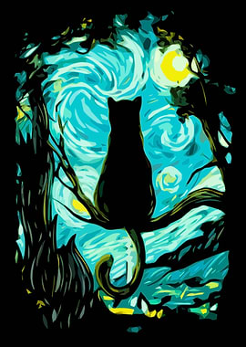 The Cat Starry Night