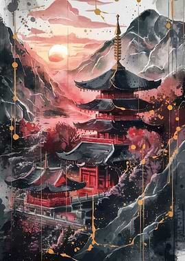 Japanese Mountain Landscape