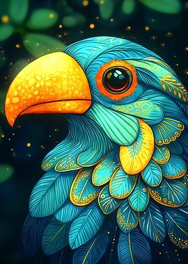 Colorful Parrot Portrait