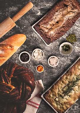 Artisan Breads and Spreads Still Life