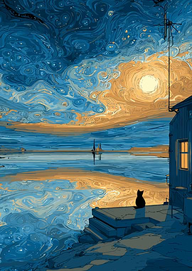 Coastal Cat Contemplation