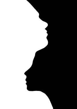 Black and White Face Silhouettes