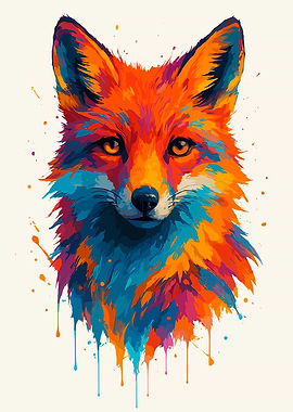 Colorful Fox Portrait