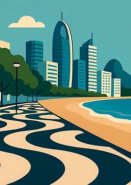 Rio de Janeiro Cityscape Illustration