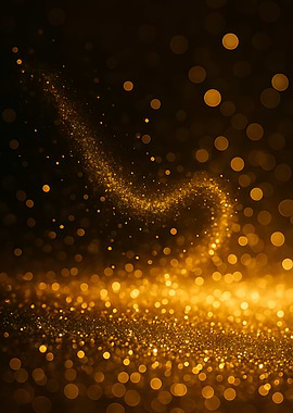 Golden Glittering Light Trail