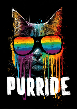 Purride Cat with Rainbow Glasses