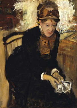 Woman with Photographs by Edgar Degas