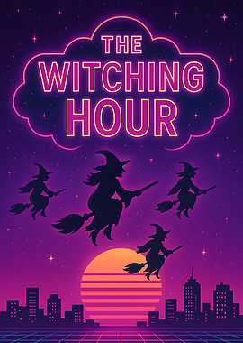 The Witching Hour Holloween Retro Poster